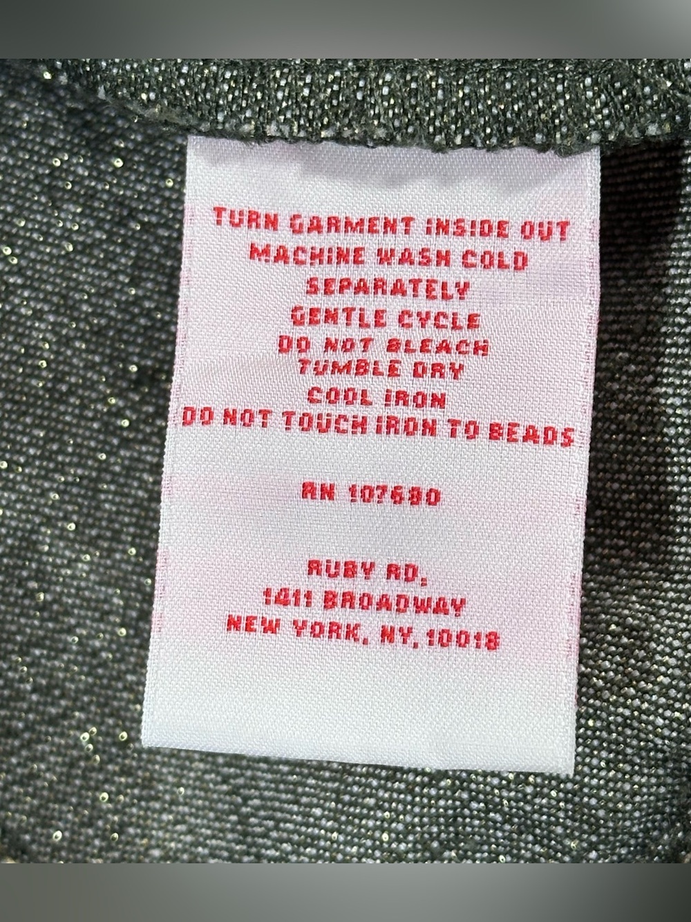 Ruby Rd. Petite Rhinestone Denim Jacket - Picture 7 of 10